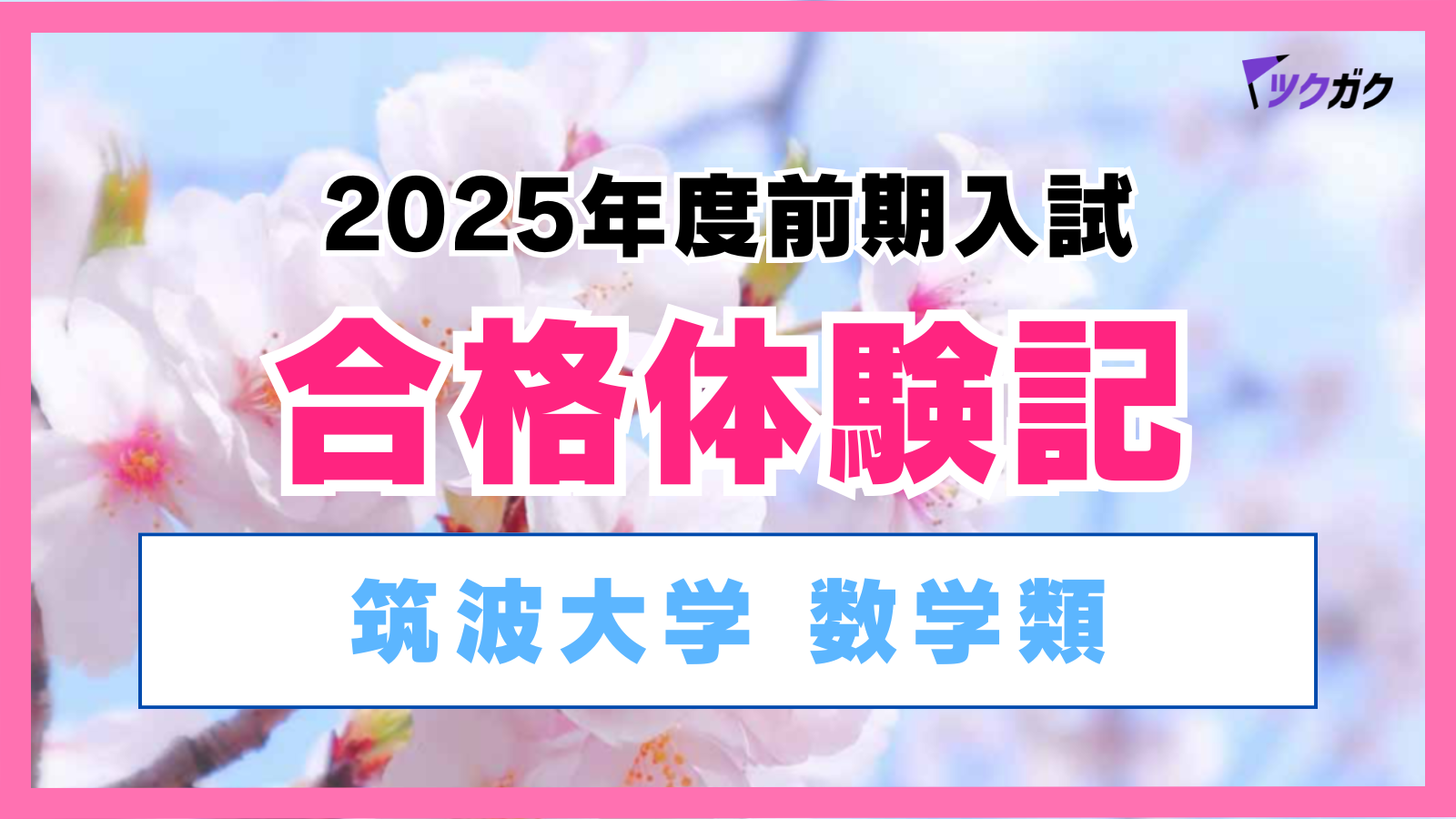 合格体験記】筑波大学理工学群数学類｜常に全力を尽くすということ 