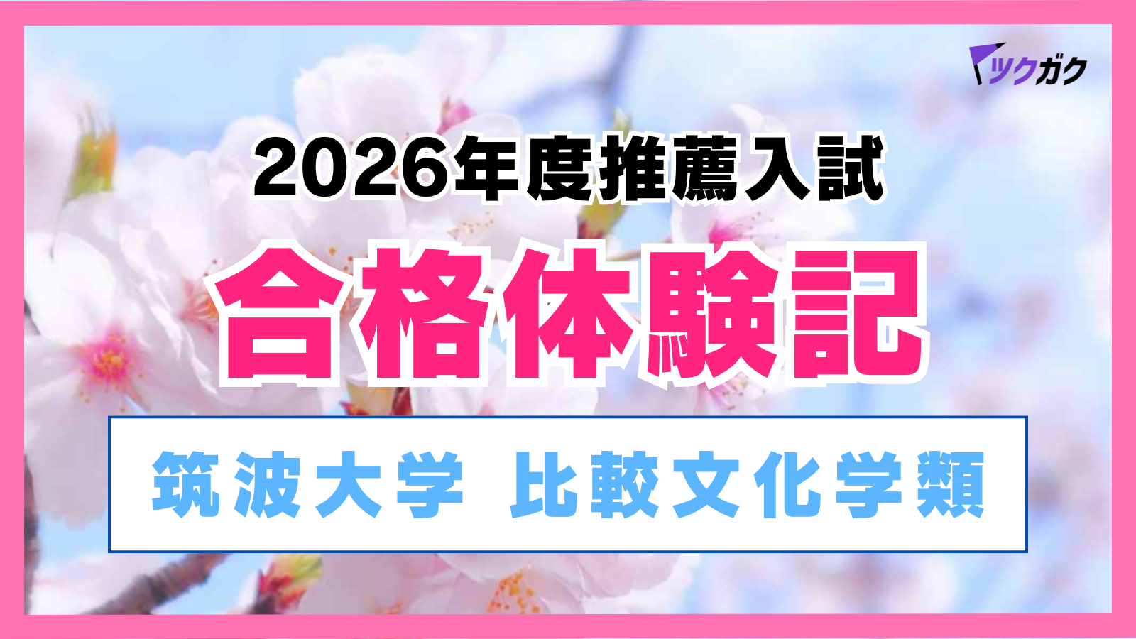 【合格体験記】筑波大学 比較文化学類｜推薦･一般入試対策を両立！効率的かつ徹底的な勉強法