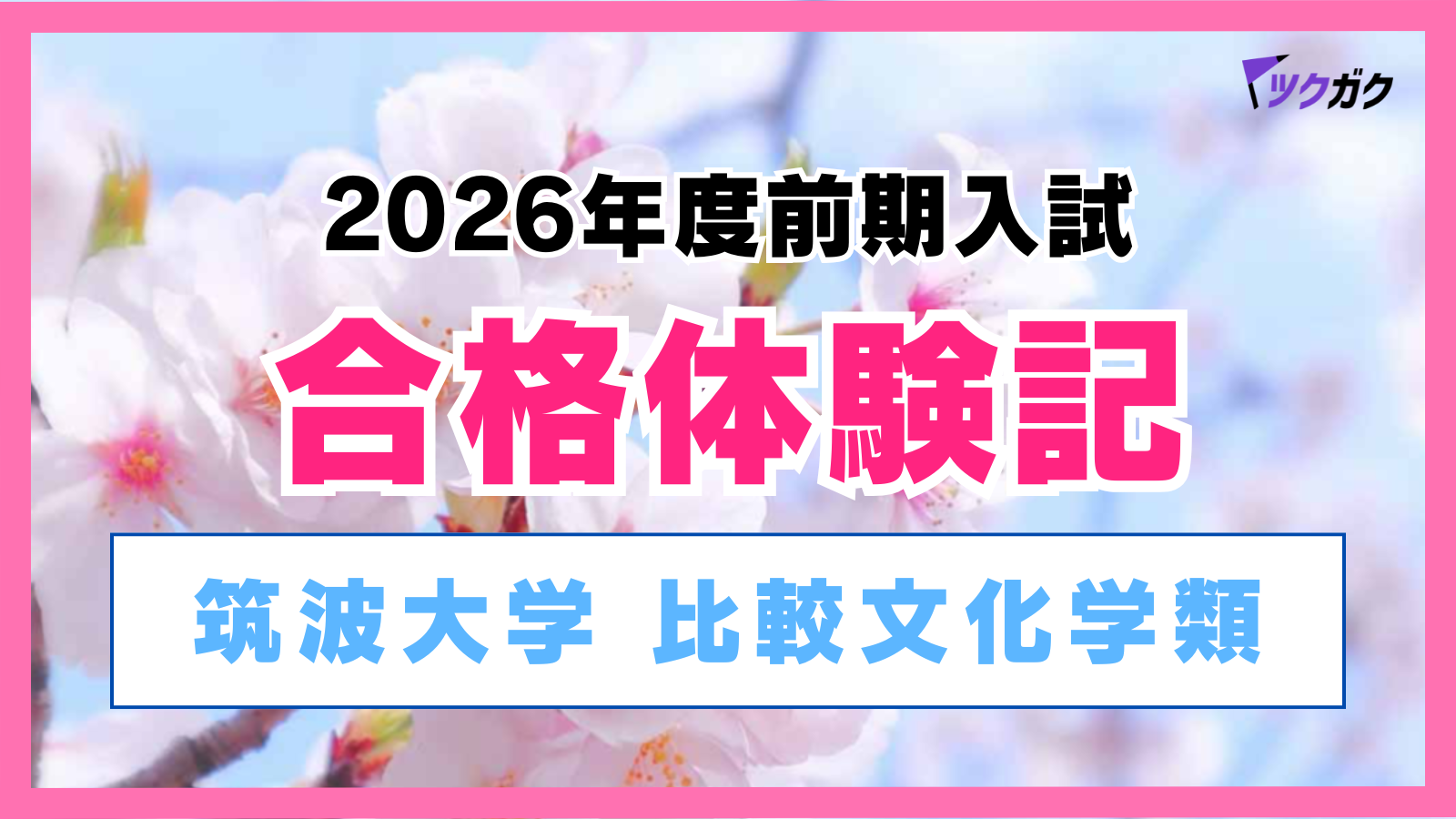 【合格体験記】筑波大学 比較文化学類｜推薦･一般入試対策を両立！効率的かつ徹底的な勉強法
